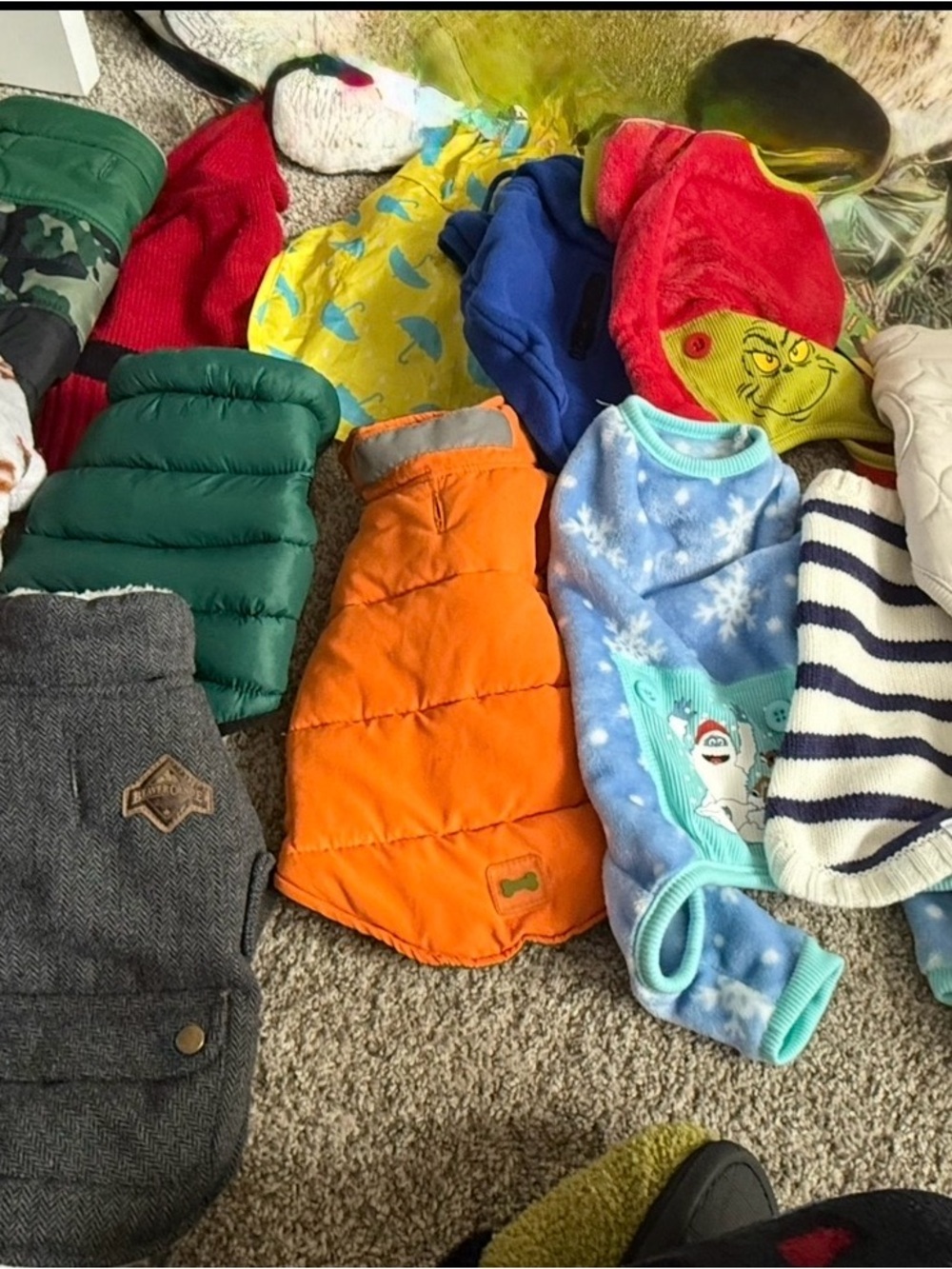 Kids Orange Puffer Dog Jacket - Lightweight Warmth